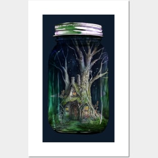 Fairy Forest Night House Posters and Art